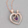 Purple Amethyst Mom and Child Interlink Heart 18K Rose Gold Over
Sterling Silver Pendant With Chain