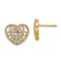 14K Yellow Gold and Rhodium Over 14K Yellow Gold Textured Filigree Cross
Center Heart Stud Earrings