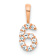 14k Rose Gold Diamond Number 6 Pendant