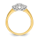 14K Two-tone Gold Lab Grown Diamond SI1/SI2, G H I, 3-Stone Engagement Ring