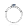 Blue Sapphire with Moissanite Accents Sterling Silver Ring, 0.74ctw