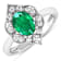 1.2ctw Green Emerald and Diamond 14K White Gold Halo Ring