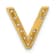 14K Yellow Gold Diamond Letter V Initial Charm