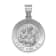 Rhodium Over 14K White Gold Polished and Satin St Joseph Medal Hollow Pendant