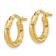 14k Yellow Gold Polished and Diamond-Cut 9/16" Hoop Earrings