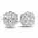 1.50ctw Diamond Cluster Earrings in 14k White Gold