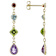 Multi Gem 14k Yellow Gold Dangle Earrings 2.99ctw