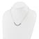 Rhodium Over Sterling Silver Polished and Grooved Cubic Zirconia Ovals Necklace