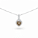 Natural Brown Whisky Quartz Sterling Silver Heart Shape Pendant with Chain