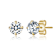CZ Stud Earrings In 14K Gold Over Brass