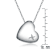 Heart Of Grace CZ Pendant Necklace In White Rhodium Over Brass