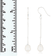 White Cultured Freshwater Pearl Rhodium Over Sterling Silver 7-8mm Drop Earrings