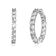 Clear Cubic Zirconia, Rhodium Over Brass Base Inside Out Hoop Earrings  6.9ctw