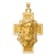 14k Yellow Gold Polished and Satin Jesus Cross Medal Pendant