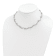 Rhodium Over Sterling Silver FW Cultured Pearl and Cubic Zirconia Floral Necklace