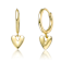 Heart Dangle Earrings In 14K Gold Over Brass