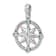 Rhodium Over Sterling Silver Polished Cubic Zirconia Compass Pendant