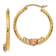 14k Yellow Gold and 14k Rose Gold 1" Heart Diamond-Cut Hoop Earrings