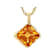 Citrine Square Solitaire Pendant Necklace In 18K Gold Over Sterling
Silver 2.80ct