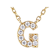 CZ Initial G Station Necklace In 18K Gold Over Sterling Silver 0.14ctw