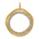 14K Yellow Gold with White Rhodium Diamond Textured Circle Pendant