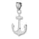 Rhodium Over 14k White Gold 3D Polished Anchor Pendant