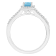 6x4mm Emerald Cut Aquamarine 1/4 ctw Diamond Rhodium Over Sterling
Silver Halo Ring