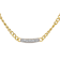 Elegant CZ Two-Tone Bar Necklace In 18K Gold Over Sterling Silver