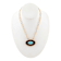 Barse Jewelry Composite Turquoise Rosette Leather & Gold Tone
Pendant With Chain
