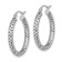 Rhodium Over 14k White Gold Diamond-Cut 1 1/16" Mesh Hoop Earrings