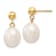 10k Yellow Gold 8-9mm White Rice Freshwater Cultured Pearl Dangle Earrings