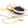 Lapis Lazuli Large Oval And White Zircon Pendant Necklace In 18K Gold
Over Sterling Silver 0.47ctw