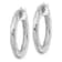 Rhodium Over Sterling Silver 3x29mm Diamond-Cut Twisted Tube Hoop Earrings