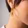 14K Yellow Gold Over Sterling Silver Acrylic Ridge Hoop Earrings in Honey