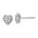 Rhodium Over 14k White Gold Polished Diamond-Cut Heart Stud Earrings