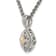 Sterling Silver Antiqued with 14K Accent Diamond Necklace