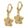 14k Yellow Gold and Rhodium Over 14k Yellow Gold Diamond-Cut and Satin
Plumeria Earrings