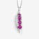 Natural Ruby And Diamond Necklace 14K White Gold Pendant with Chain Gift
For Women