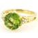 Peridot Round And White Zircon Ring In 18K Gold Over Sterling Silver 3.33ctw