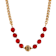 Yellow Base Metal With 14K Gold Dipped Red Glass and Gold Bead Necklace
16 inch Adj.