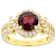 Grape Color Garnet And White Zircon Ring In 18K Gold Over Sterling
Silver 2.45ctw
