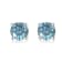 Blue Moissanite Sterling Silver Solitaire Minimalist Stud Earrings