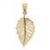 14k Yellow Gold Polished Leaf Pendant