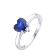 Blue Heart Shape Lab Created Sapphire Rhodium Over Sterling Silver
Solitaire Ring for Women