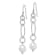Rhodium Over Sterling Silver  Polished and Twisted Freshwater Cultured
Pearl Dangle Earrings