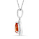Peach Orange Lab Created Teardrop Padparadscha Sapphire Sterling Silver
Pendant with Necklace