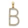 14K Yellow Gold Diamond Letter B Initial Pendant