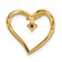 14k Yellow Gold Polished Ruby Heart Chain Slide Pendant