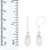 7.5-8mm White Cultured Freshwater Pearl and Cubic Zirconia Rhodium Over
Sterling Silver Earrings