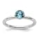 Sterling Silver Stackable Expressions High 5mm Blue Crystal Ring